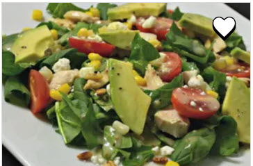 Spinach Salad with Chicken, Avocado, and Goat Cheese